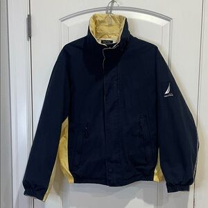 Vintage 90’s Nautica Reversible Dark Blue, Yellow and Cream Windbreaker